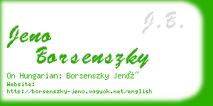 jeno borsenszky business card